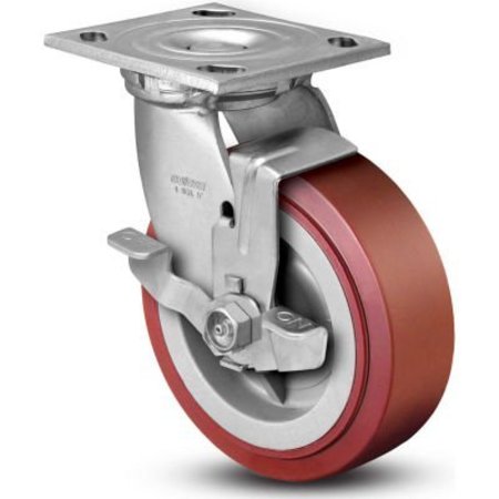 COLSON ¬Æ 4 Series Swivel Plate Caster Polyurethane With Brake 8" Dia. 1000 Lb 4.08199.929 BRK7